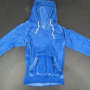Ocean Drive size M. Blue hoodie with pockets and drawstring